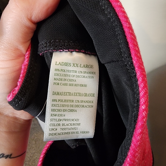 Tangerine Athletic Athleisure Yoga Pant, Black & Pink, Women's XXL (2XL) NWT - Picture 8 of 8